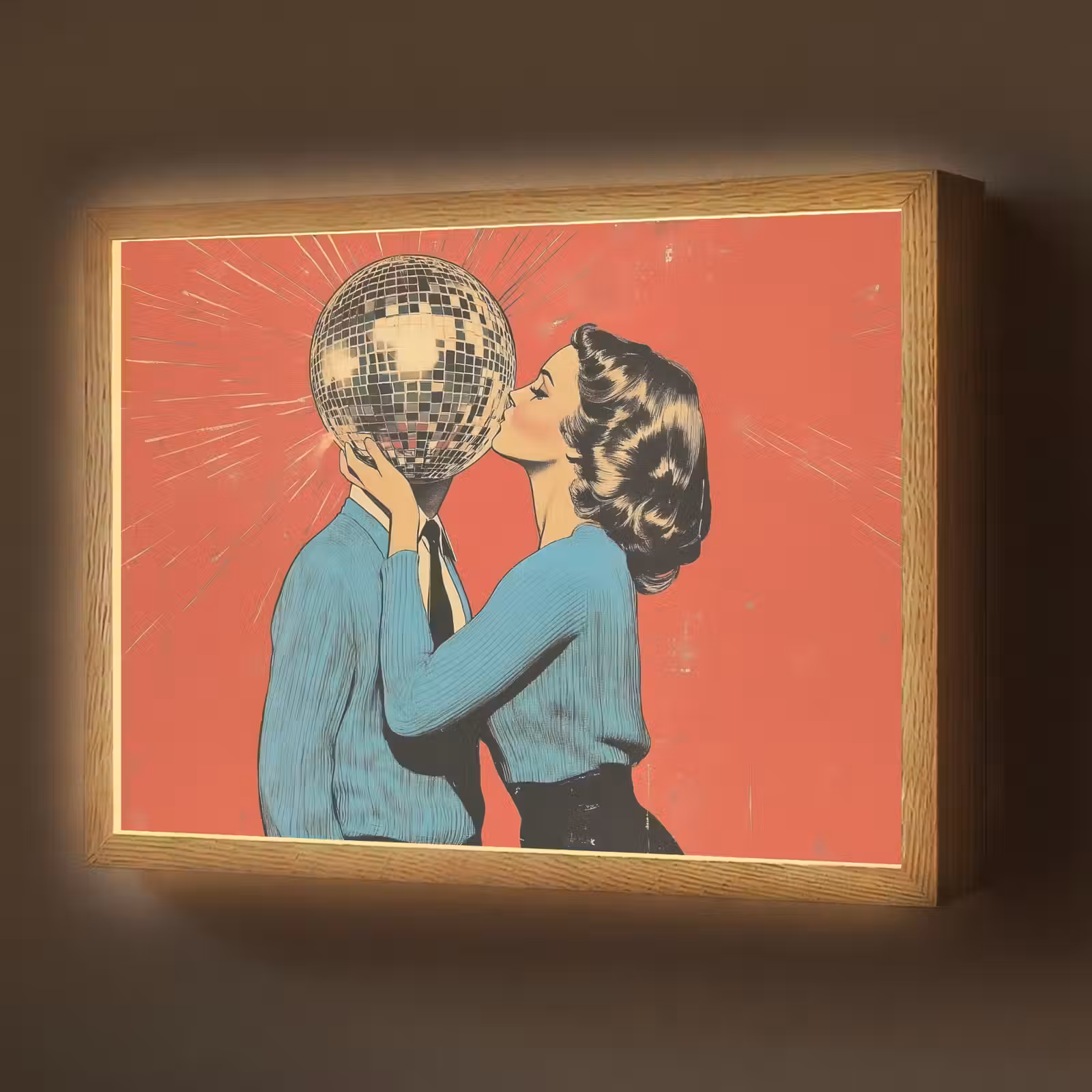 Lightbox - Wandlamp - Vrouw - Retro - Discobal - Kus — 1