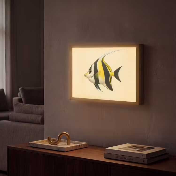 Lightbox - Wandlamp - Vis - Sierlijk - Rugvin - Geel — 2