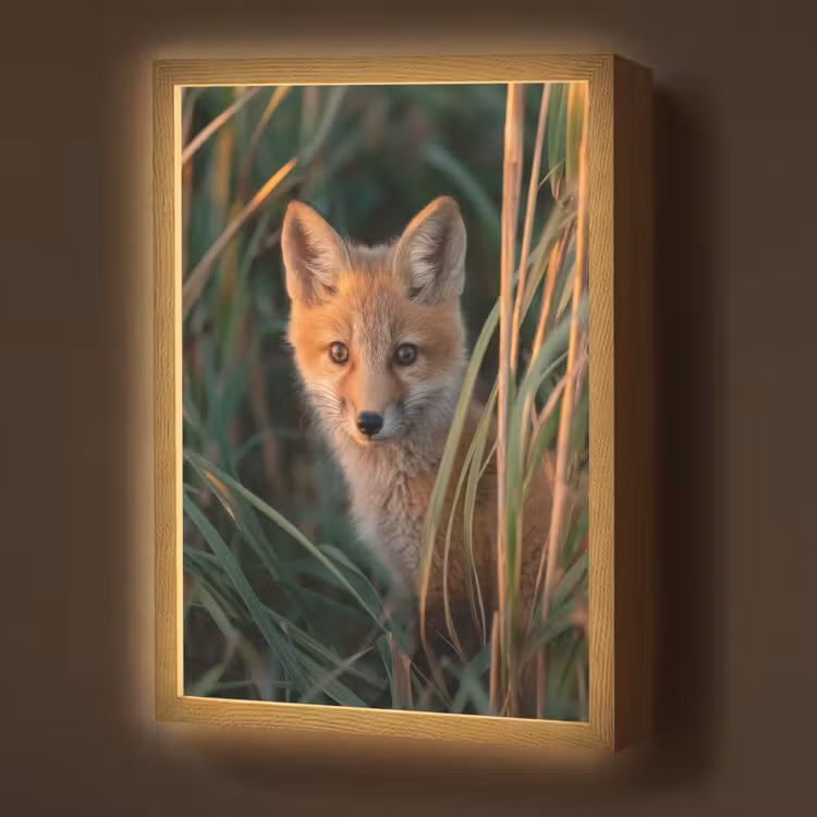 Lightbox - Wandlamp - Vos - Oranje - Gras — 1