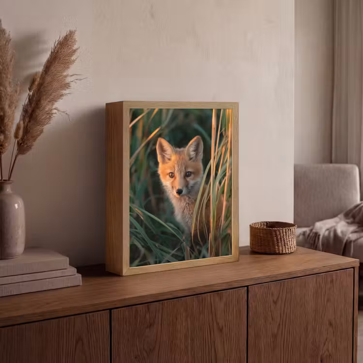 Lightbox - Wandlamp - Vos - Oranje - Gras — 4