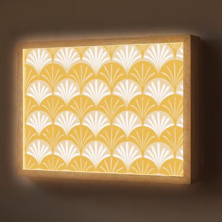 Lightbox - Wandlamp - Waaier - Geel - Art — 1