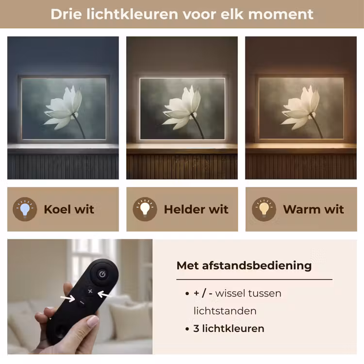 Lightbox - Wandlamp - Wit - Lotus - Donker - Bloem — 8