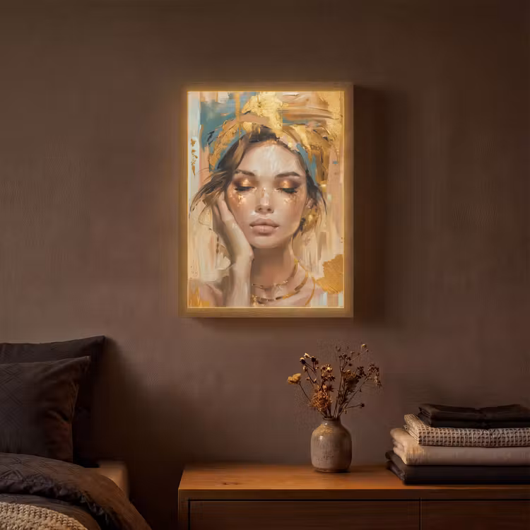 Lightbox - Wandlamp - Vrouwen - Portret - Luxe - Goud — 3