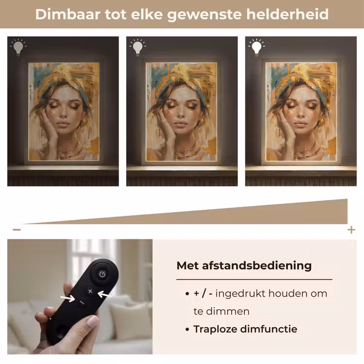 Lightbox - Wandlamp - Vrouwen - Portret - Luxe - Goud — 8