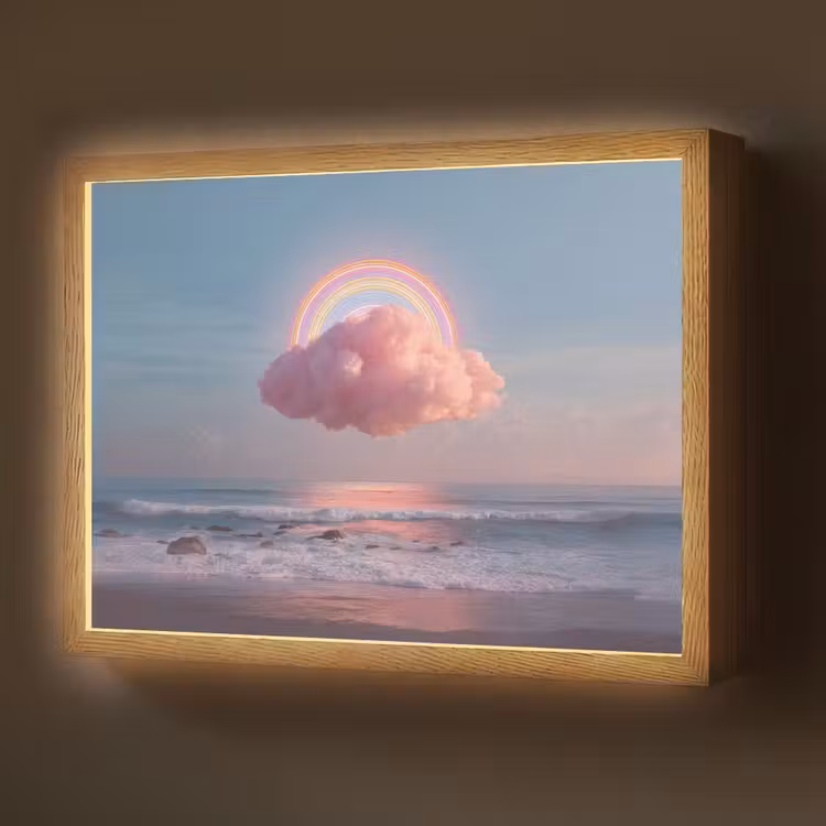 Lightbox - Wandlamp - Wolk - Regenboog - Zee — 1