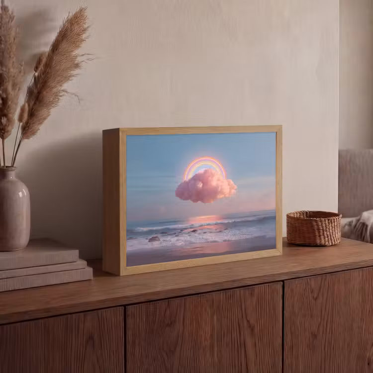Lightbox - Wandlamp - Wolk - Regenboog - Zee — 4