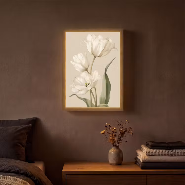 Lightbox - Wandlamp - Tulpen - Wit - Bladeren — 3