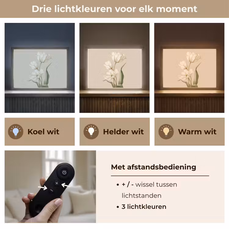 Lightbox - Wandlamp - Tulpen - Wit - Bladeren — 8