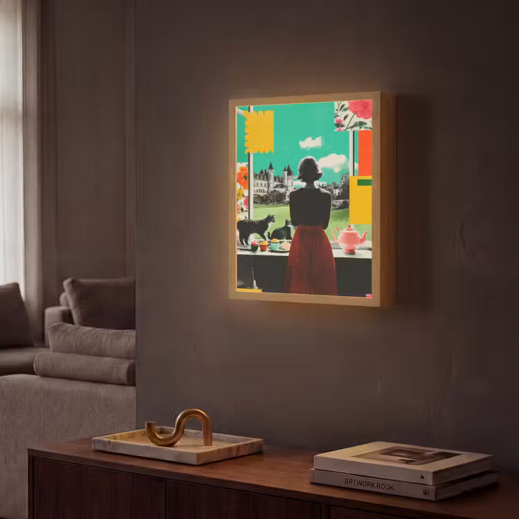 Lightbox - Wandlamp - Vrouw - Keuken - Katten - Doorkijk — 2