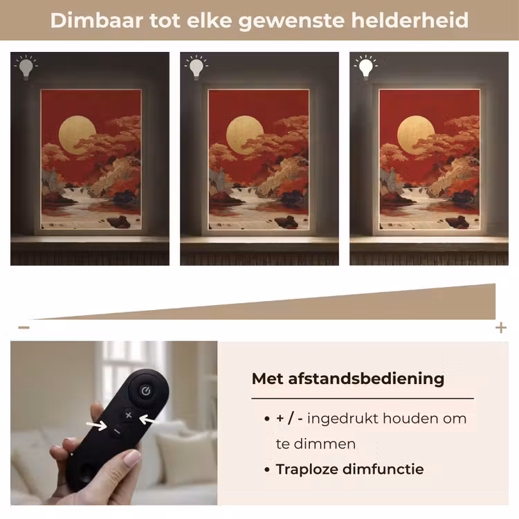 Lightbox - Wandlamp - Volle maan - Landschap - Waterval — 8