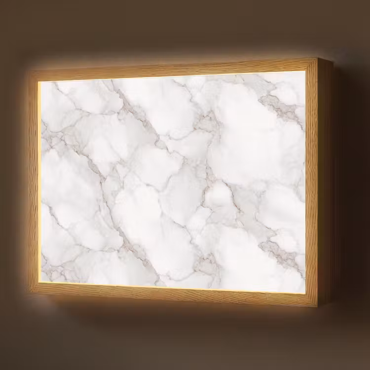 Lightbox - Wandlamp - Wit - Marmer - Bruin