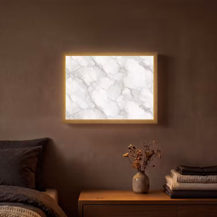 Lightbox - Wandlamp - Wit - Marmer - Bruin — 3