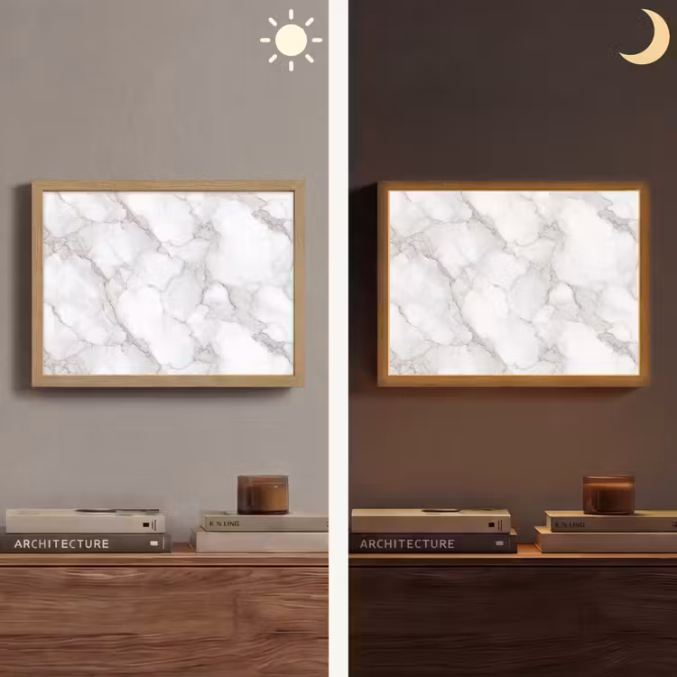 Lightbox - Wandlamp - Wit - Marmer - Bruin — 6