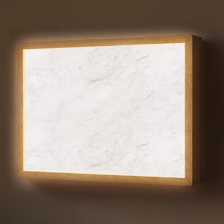 Lightbox - Wandlamp - Wit - Marmer - Grijze aders