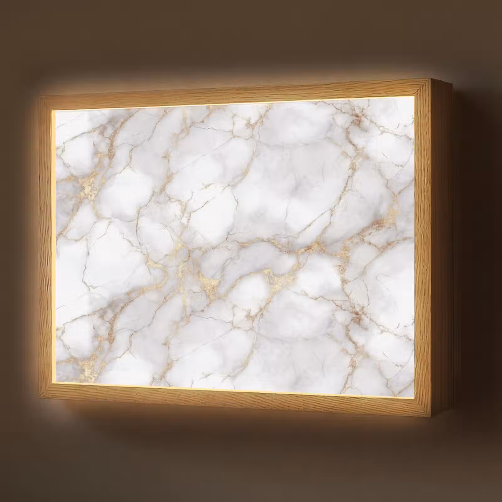 Lightbox - Wandlamp - Wit - Goud - Marmer - Grijs — 1