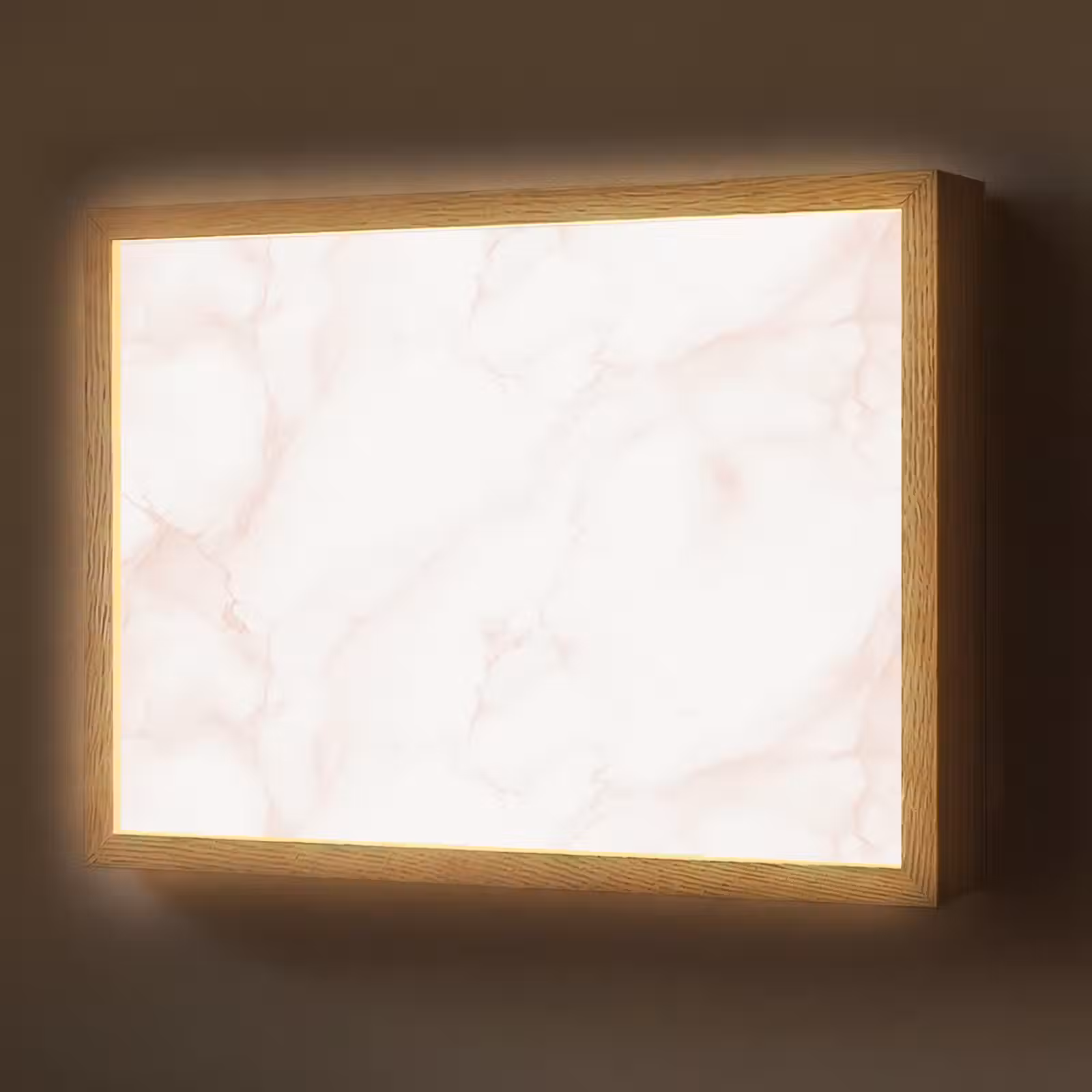 Lightbox - Wandlamp - Zalmroze - Marmer - Aders — 1