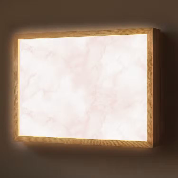 Lightbox - Wandlamp - Wolkenstructuur - Roze - Marmer