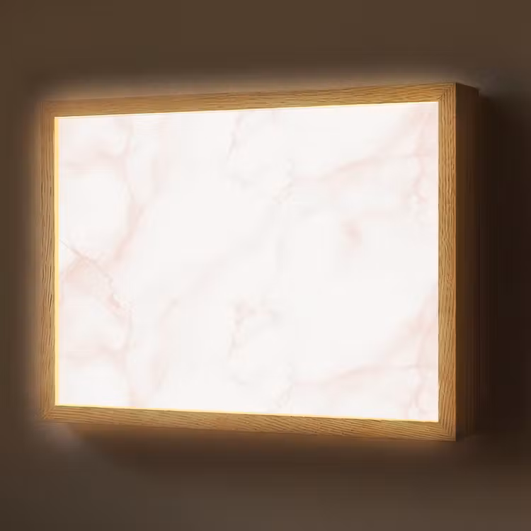 Lightbox - Wandlamp - Zalmroze - Marmer - Aders