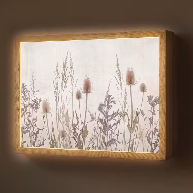 Lightbox - Wandlamp - Weidebloemen - Design - Sepia