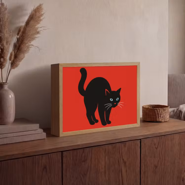Lightbox - Wandlamp - Kat - Zwart - Staart — 4