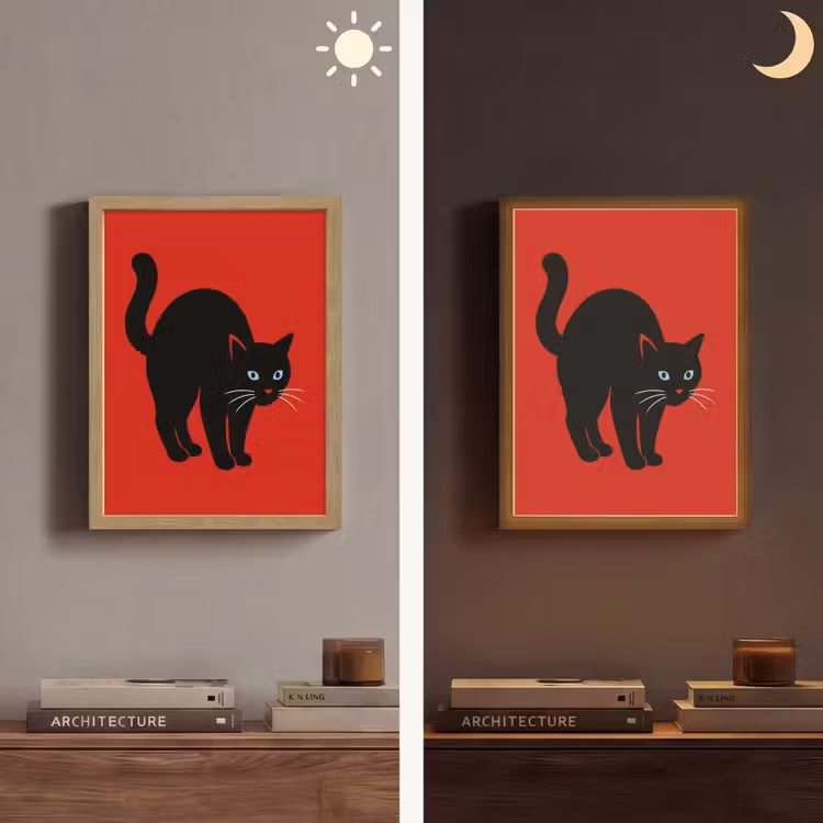 Lightbox - Wandlamp - Kat - Zwart - Staart — 5