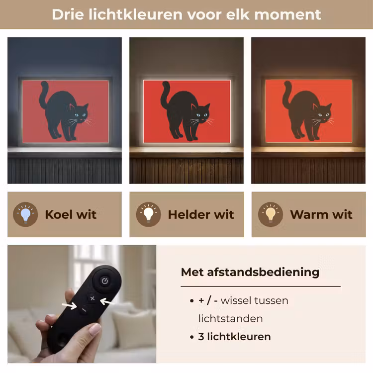 Lightbox - Wandlamp - Kat - Zwart - Staart — 8