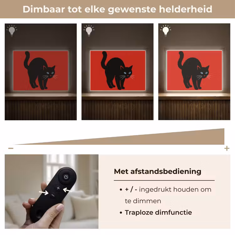 Lightbox - Wandlamp - Kat - Zwart - Staart — 9
