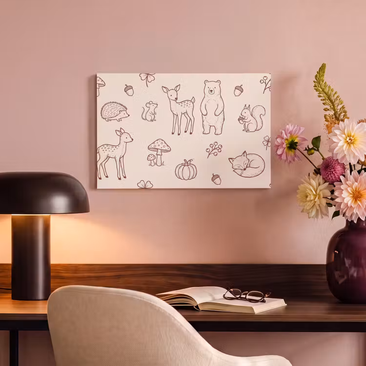 Canvas schilderij - Dieren - Bos - Natuur - Schets - Patroon — 5