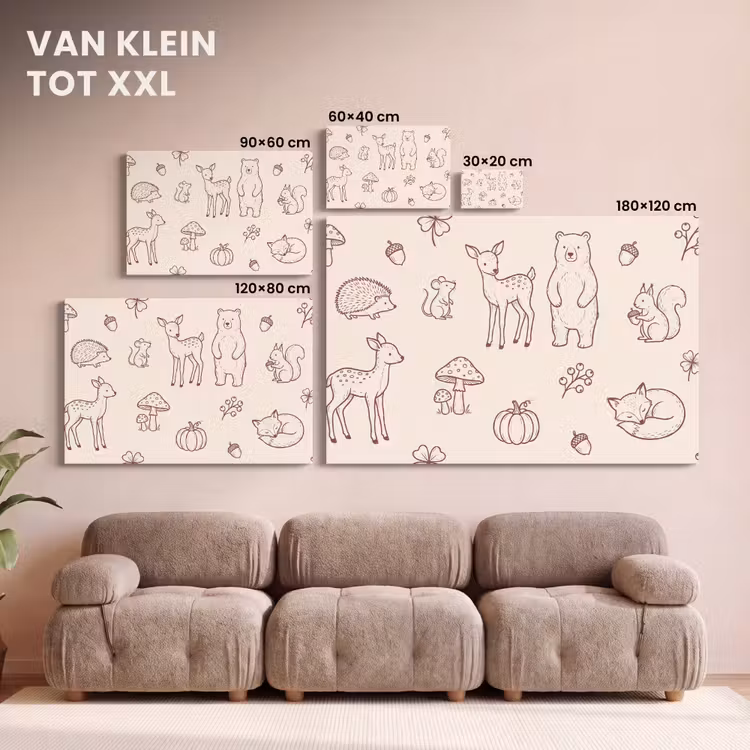 Canvas schilderij - Dieren - Bos - Natuur - Schets - Patroon — 7
