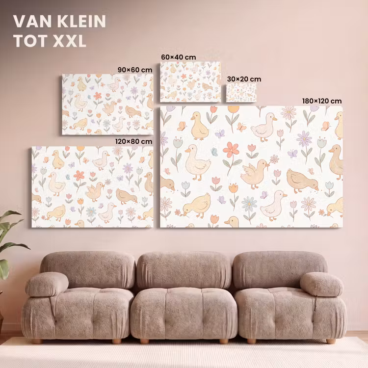 Canvas schilderij - Vogel - Bloemen - Patroon - Pastel - Dieren — 7