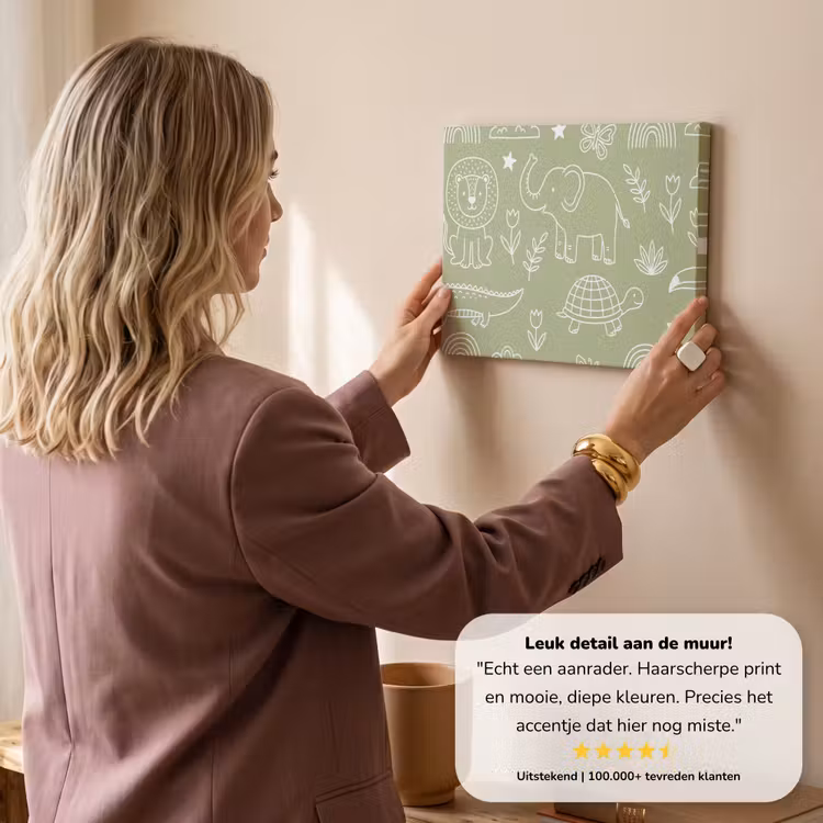 Canvas schilderij - Dieren - Patroon - Illustratie - Natuur - Groen — 2