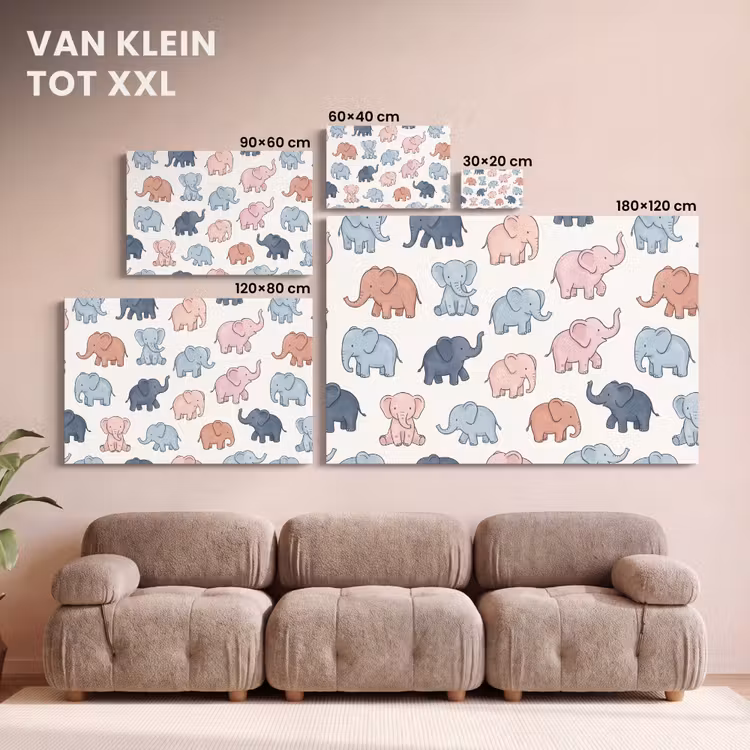 Canvas schilderij - Dieren - Patroon - Kinderkamer - Pastel - Speels — 7