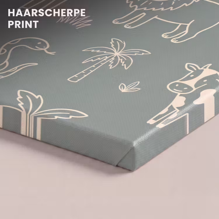 Canvas schilderij - Dieren - Safari - Patroon - Illustratie - Groen — 4