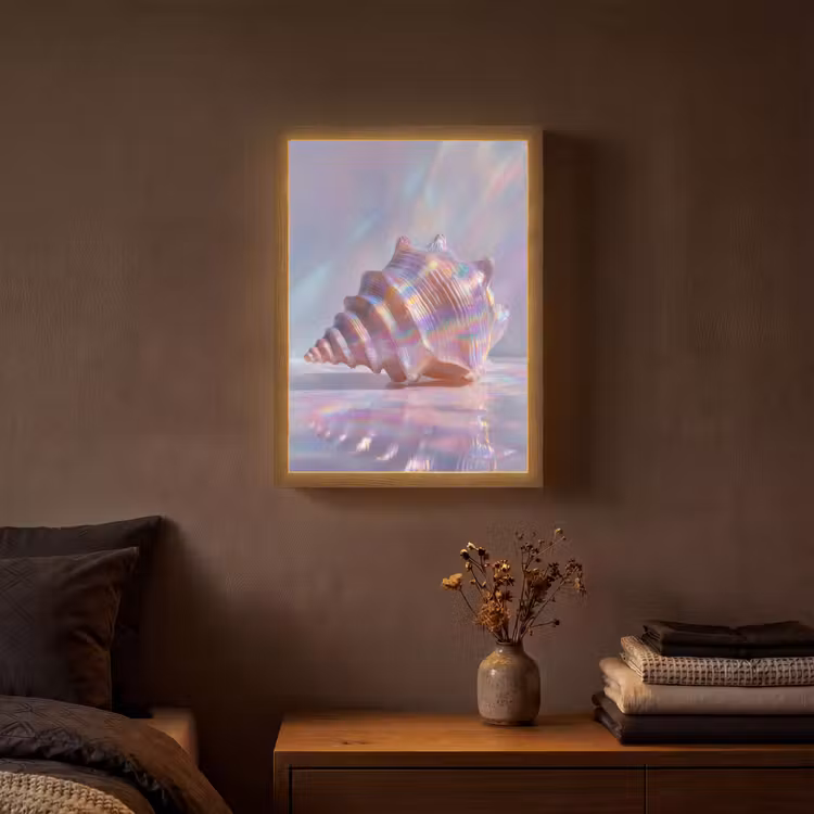 Lightbox - Wandlamp - Schelp - Glanzend - Regenboogtinten — 3