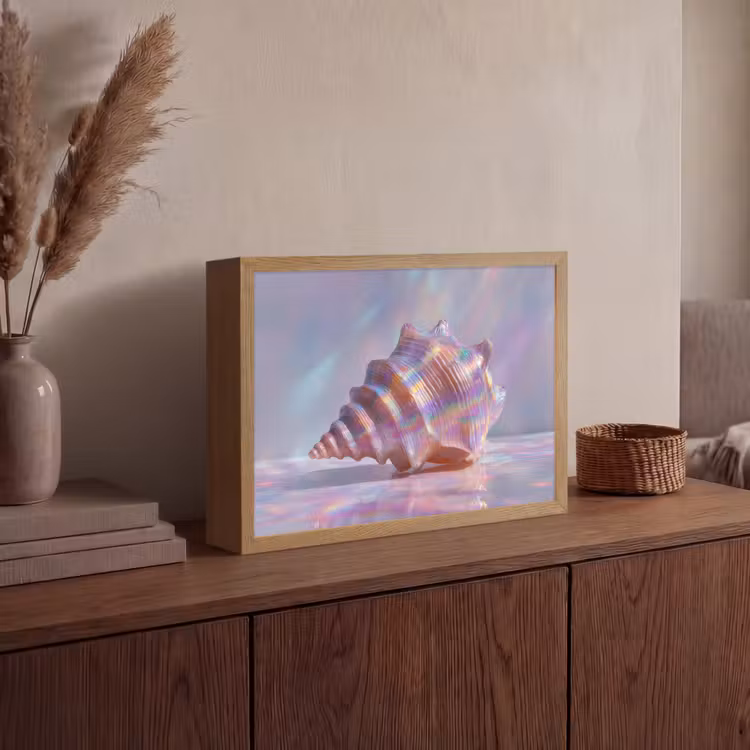Lightbox - Wandlamp - Schelp - Glanzend - Regenboogtinten — 4