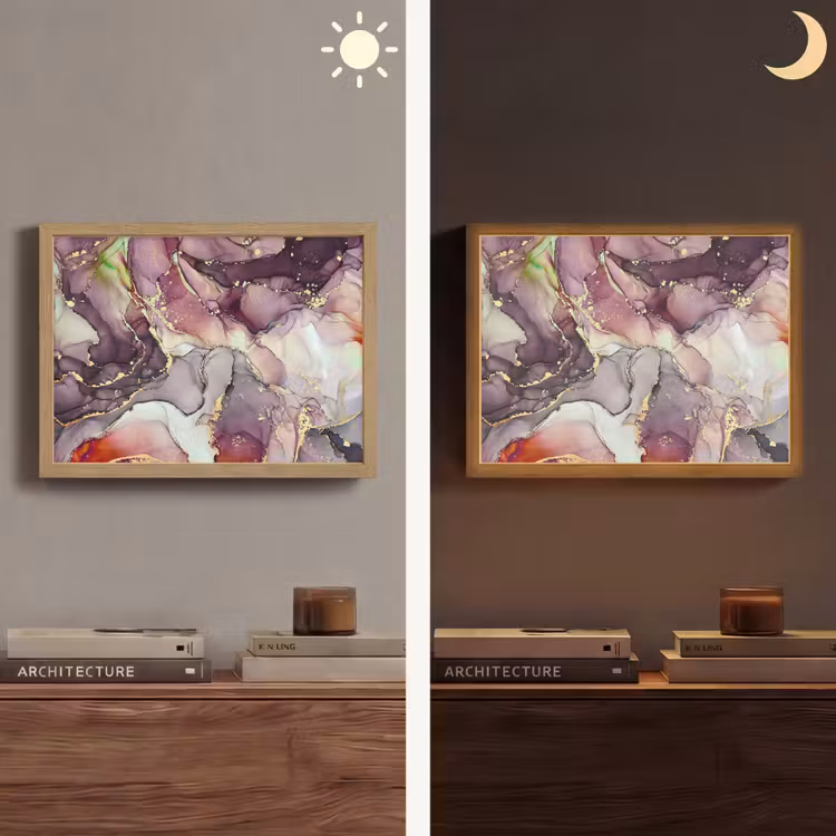 Lightbox - Wandlamp - Marmer - Rood - Paars - Goud — 6