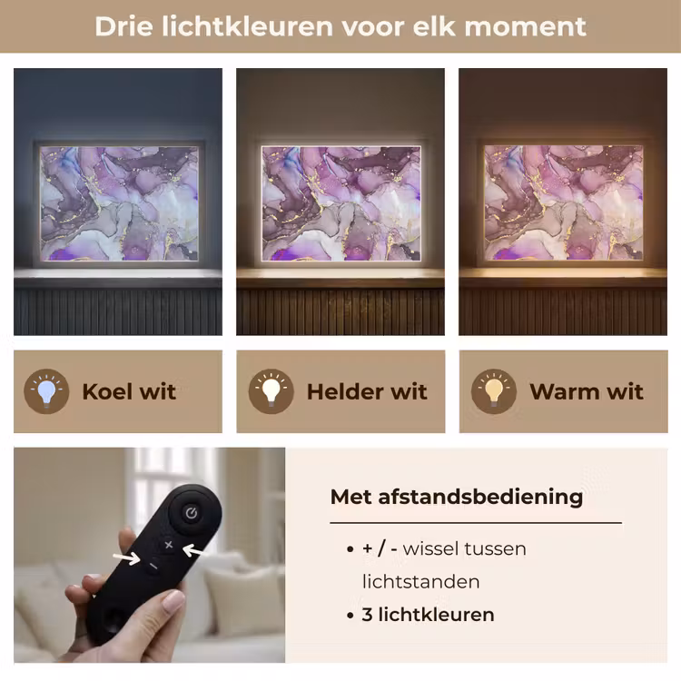 Lightbox - Wandlamp - Marmer - Roze - Paars - Gold — 8
