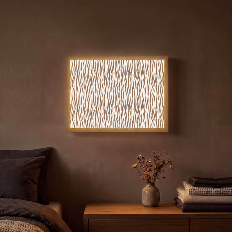 Lightbox - Wandlamp - Bruin - Patroon - Zebra — 3