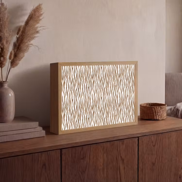 Lightbox - Wandlamp - Bruin - Patroon - Zebra — 4