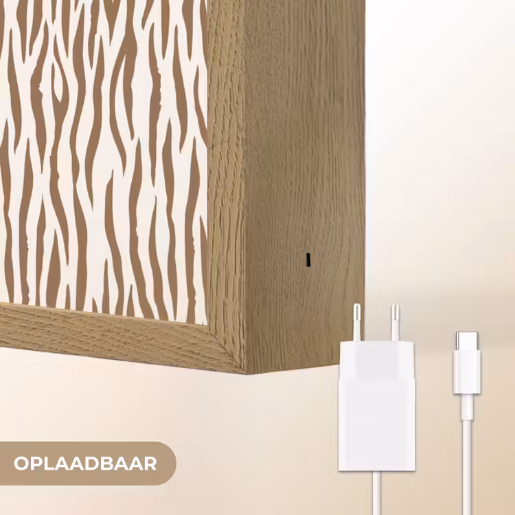 Lightbox - Wandlamp - Bruin - Patroon - Zebra — 6