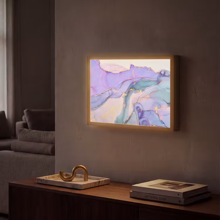 Lightbox - Wandlamp - Goud - Marmer - Paars — 2