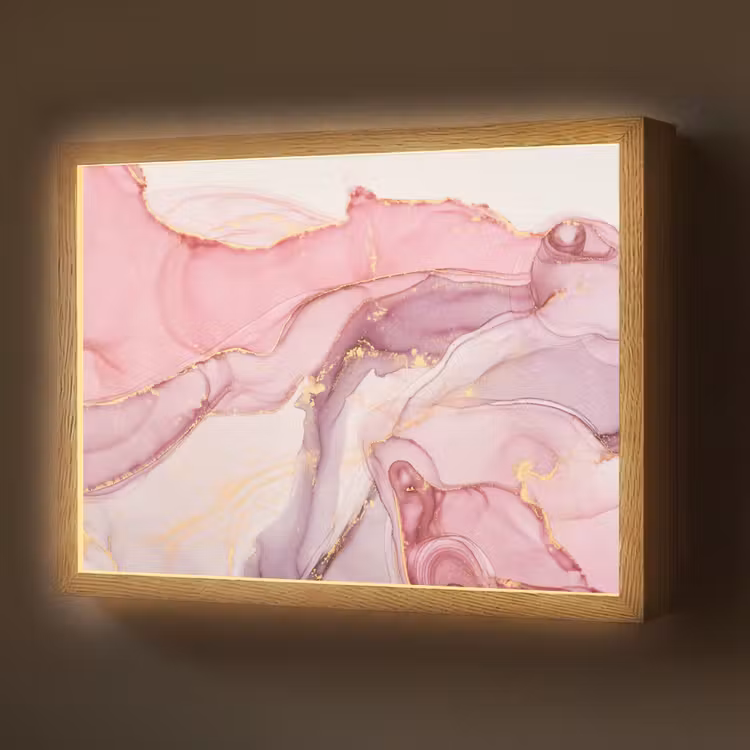 Lightbox - Wandlamp - Goud - Marmer - Roze — 1