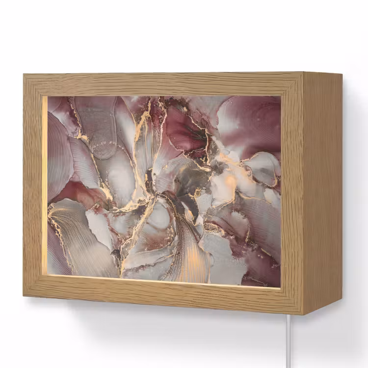 Lightbox - Wandlamp - Goud - Marmer - Paars — 1