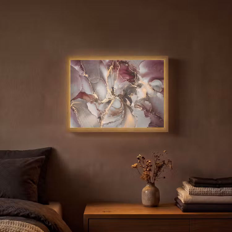 Lightbox - Wandlamp - Goud - Marmer - Paars — 3