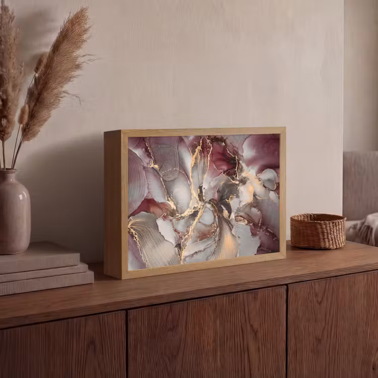 Lightbox - Wandlamp - Goud - Marmer - Paars — 4