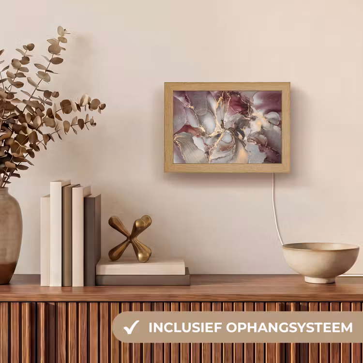 Lightbox - Wandlamp - Goud - Marmer - Paars — 8