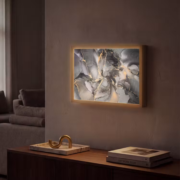 Lightbox - Wandlamp - Grijs - Luxe  - Goud - Marmer — 2