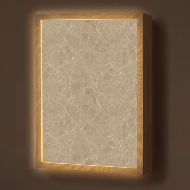 Lightbox - Wandlamp - Beige - Marmer - Witte aders — 1