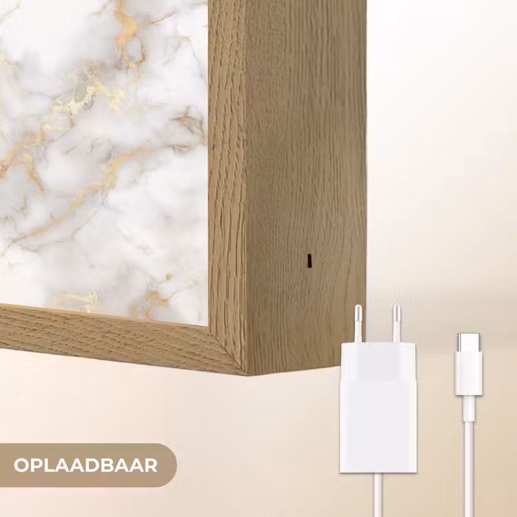 Lightbox - Wandlamp - Gouden aders - Marmer - Wit — 6