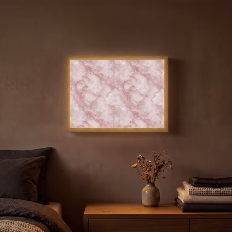 Lightbox - Wandlamp - Roze - Kwartsmarmer - Aders — 3